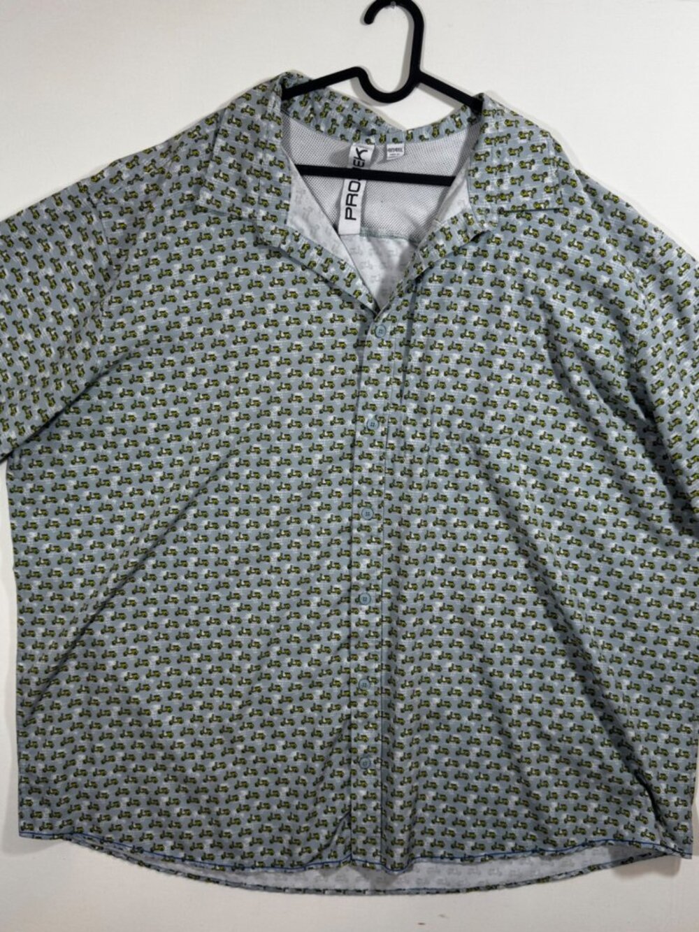 Projek‎ Raw Short Sleeve Button Shirt Scooter Vespa Motorcycle Blue 4XT Beach